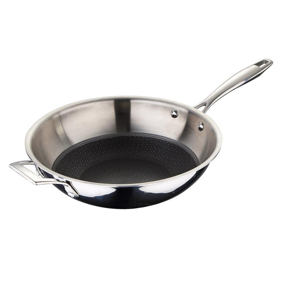 WOK Φ28x8cm ΑΝΟΞEIΔΩΤΟ HI-TECH-3 BGMP-1634 - BERGNER